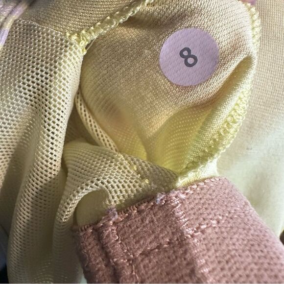 Lululemon Athletica Power Y yellow gray striped Racer Back bra Tank size 6 - Picture 4 of 6